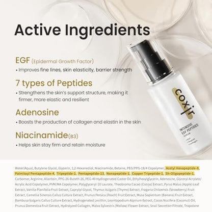 Coxir Intensive EGF Peptides Serum – Korean Firming & Hydrating Face Serum with Epidermal Growth Factor