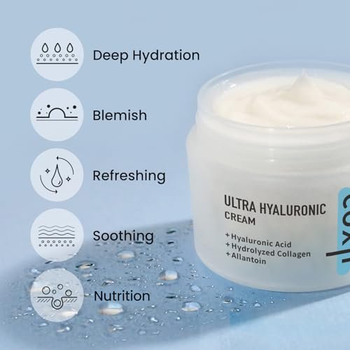 coxir Ultra Hyaluronic Cream – Intense Hydration Moisturizer for Dry, Dehydrated Skin | Hyaluronic Acid & Aloe Vera | Lightweight Korean Face Cream for Winter Dryness & Glowing Skin 50ml (1.69 fl oz) - görsel 6
