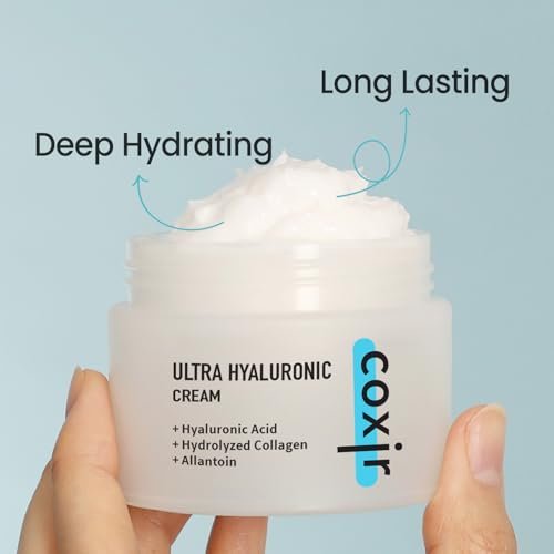 coxir Ultra Hyaluronic Cream – Intense Hydration Moisturizer for Dry, Dehydrated Skin | Hyaluronic Acid & Aloe Vera | Lightweight Korean Face Cream for Winter Dryness & Glowing Skin 50ml (1.69 fl oz) - görsel 12