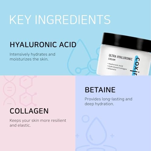coxir Ultra Hyaluronic Cream – Intense Hydration Moisturizer for Dry, Dehydrated Skin | Hyaluronic Acid & Aloe Vera | Lightweight Korean Face Cream for Winter Dryness & Glowing Skin 50ml (1.69 fl oz) - görsel 10