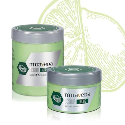 Miraveda by Italwax Citrus Scrub – 250ml / 8.45 fl oz – Coconut Oil & Lime Hand Scrub for Gentle Exfoliation