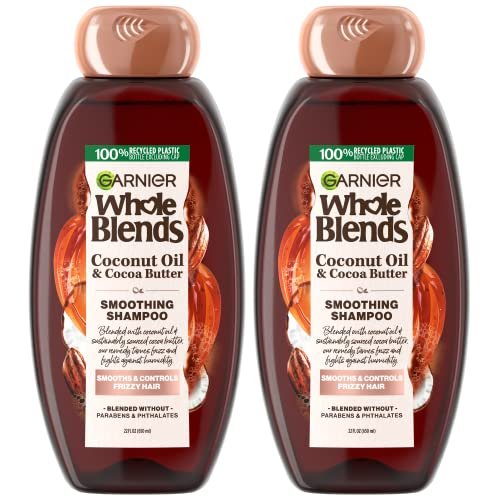 Garnier Whole Blends Coconut Oil & Cocoa Butter Smoothing Shampoo for Frizzy Hair, 22 Fl Oz (2 Count) Avelisse