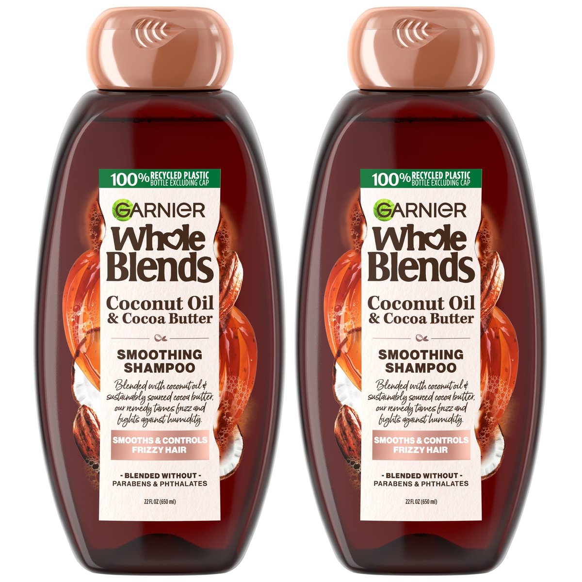 Garnier Whole Blends Coconut Oil & Cocoa Butter Smoothing Shampoo for Frizzy Hair, 22 Fl Oz (2 Count) Avelisse
