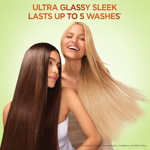 Garnier Fructis Sleek & Shine Shampoo, Conditioner & Anti-Frizz Serum Set for Frizzy, Dry Hair with Argan Oil - 3 Piece Kit Avelisse
