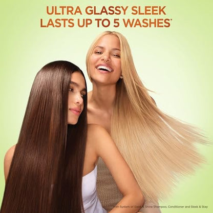 Garnier Fructis Sleek & Shine Shampoo, Conditioner & Anti-Frizz Serum Set for Frizzy, Dry Hair with Argan Oil - 3 Piece Kit Avelisse