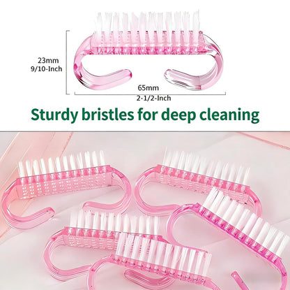 12-Pack Handle Grip Nail Brush (Assorted Colors) – Fingernail Scrub Cleaning Brushes for Men and Women, Pedicure Brush Set