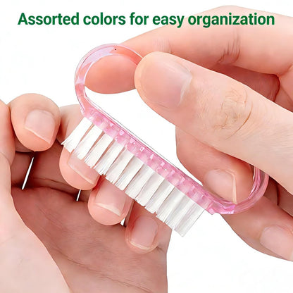 12-Pack Handle Grip Nail Brush (Assorted Colors) – Fingernail Scrub Cleaning Brushes for Men and Women, Pedicure Brush Set
