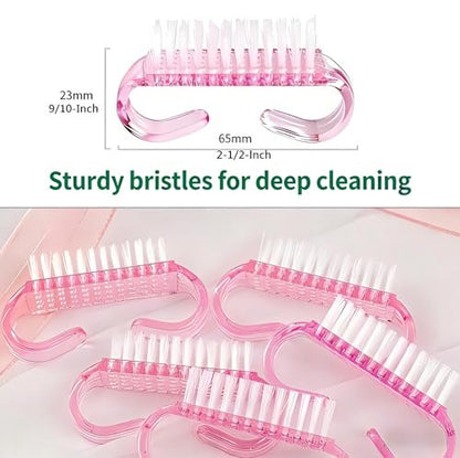 12-Pack Handle Grip Nail Brush (Assorted Colors) – Fingernail Scrub Cleaning Brushes for Men and Women, Pedicure Brush Set