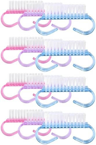 12-Pack Handle Grip Nail Brush (Assorted Colors) – Fingernail Scrub Cleaning Brushes for Men and Women, Pedicure Brush Set - görsel 2
