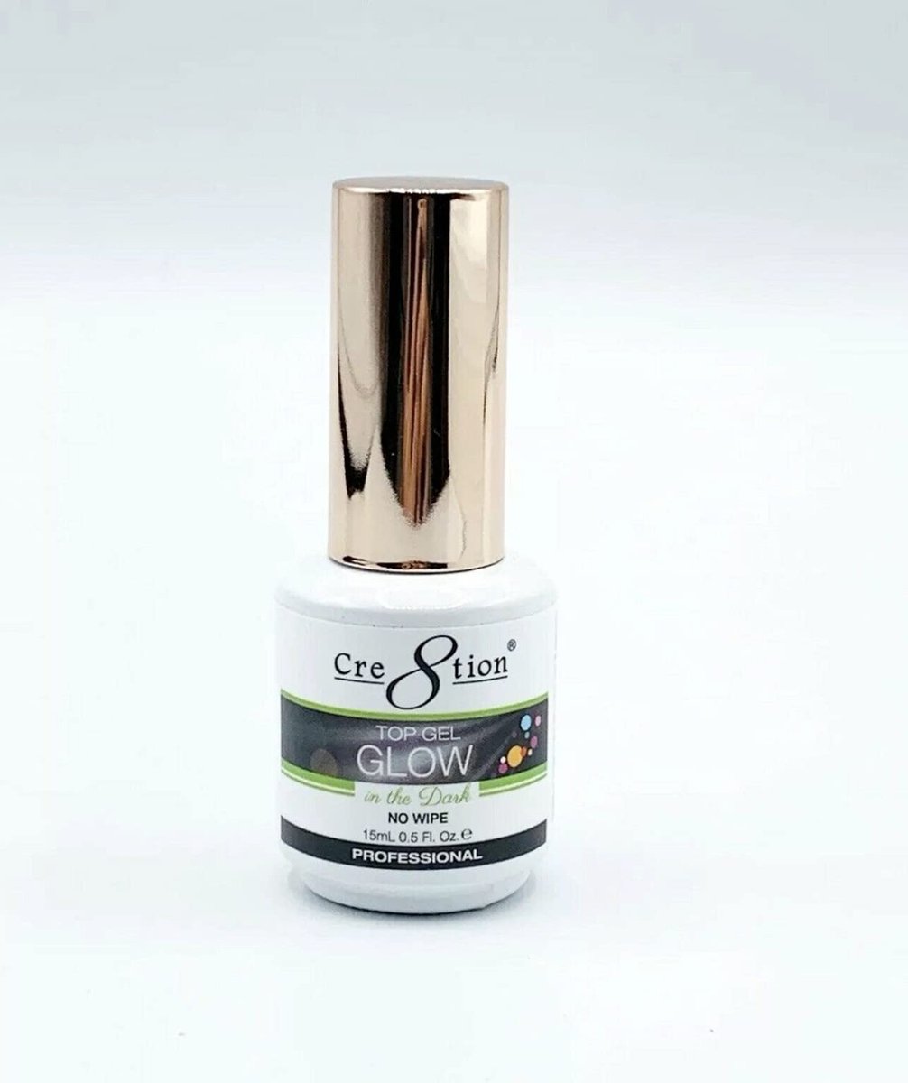 Cre8tion Glow in The Dark Soak Off Top Coat Gel Polish - LED UV Lamp Required - 0.5 fl oz Avelisse