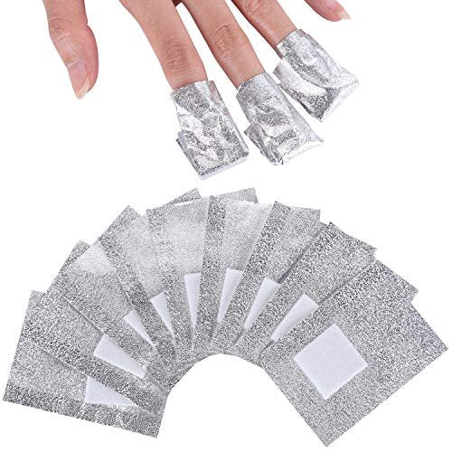 600 PCS Nail Foil Wraps with Cotton Pads for Gel Nail Polish Remover – Soak Off Foils by Beauty Max Avelisse