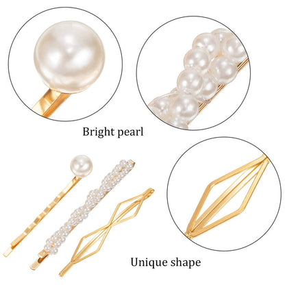 Yaomiao 17 Pieces Gold Hair Pins Set - Geometric Bobby Pins & Barrettes, Metal Decorative Hair Clips for Women, Wedding & Party Styling