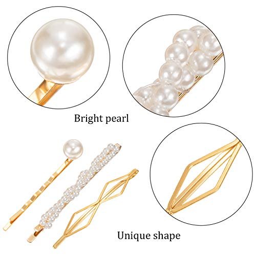 Yaomiao 17 Pieces Gold Hair Pins Set - Geometric Bobby Pins & Barrettes, Metal Decorative Hair Clips for Women, Wedding & Party Styling - görsel 4