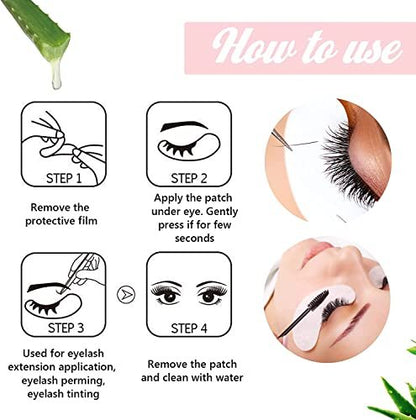 GreenLife Natural Hydrogel Eye Gel Pads - 100 Pairs Collagen & Aloe Vera Under Eye Patches for Eyelash Extensions