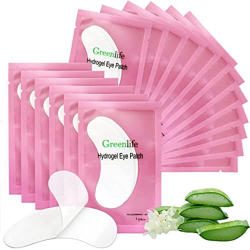 GreenLife Natural Hydrogel Eye Gel Pads - 100 Pairs Collagen & Aloe Vera Under Eye Patches for Eyelash Extensions - görsel 2