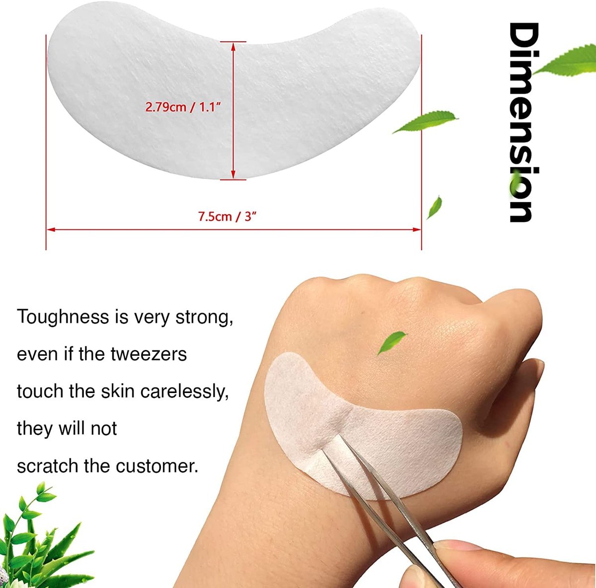 GreenLife Natural Hydrogel Eye Gel Pads - 100 Pairs Collagen & Aloe Vera Under Eye Patches for Eyelash Extensions - görsel 7