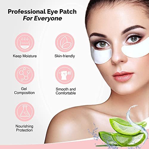 GreenLife Natural Hydrogel Eye Gel Pads - 100 Pairs Collagen & Aloe Vera Under Eye Patches for Eyelash Extensions - görsel 6