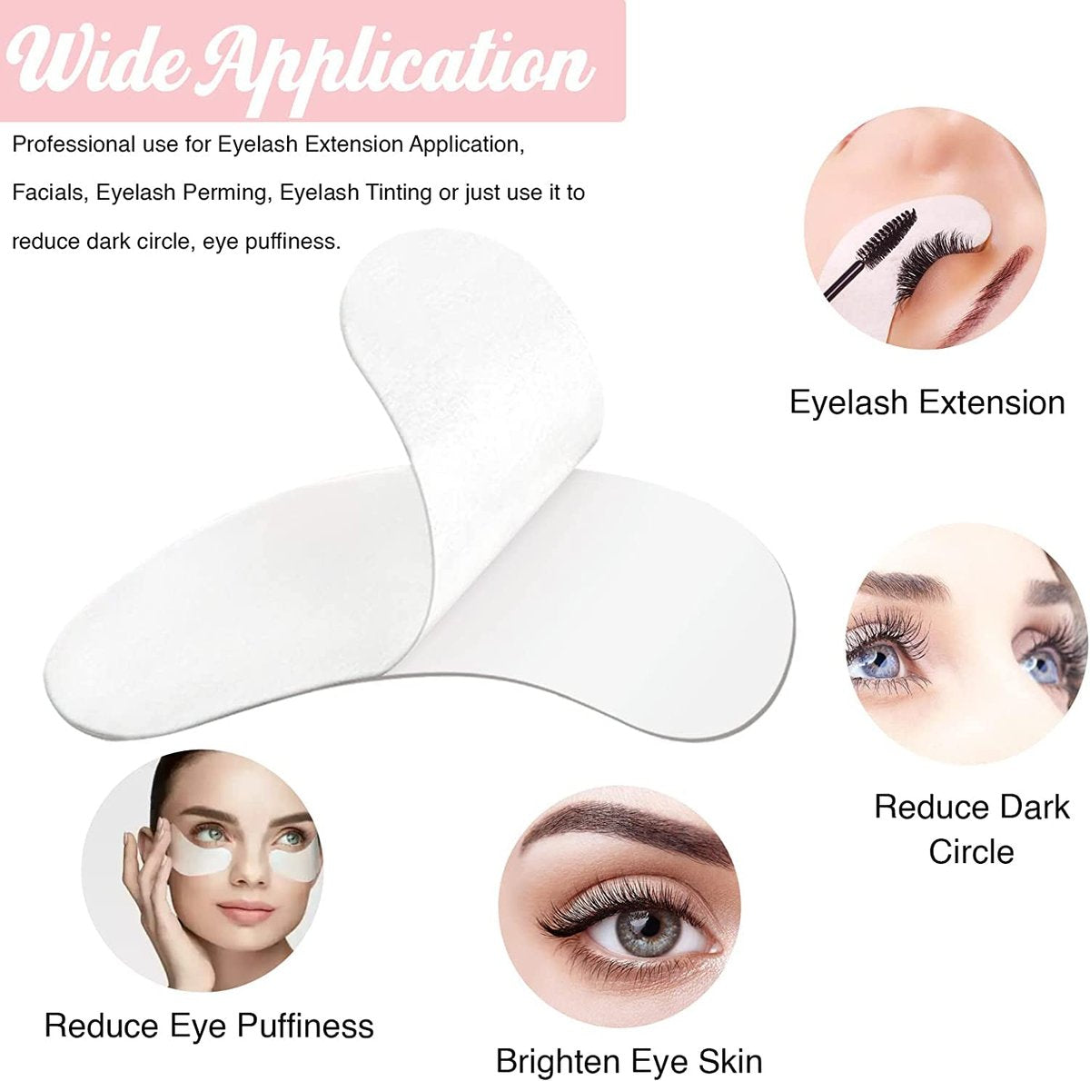 GreenLife Natural Hydrogel Eye Gel Pads - 100 Pairs Collagen & Aloe Vera Under Eye Patches for Eyelash Extensions - görsel 13
