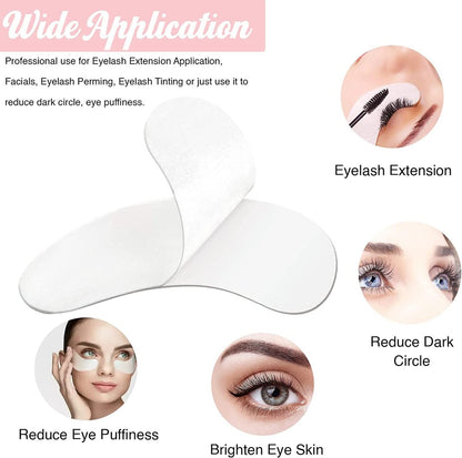 GreenLife Natural Hydrogel Eye Gel Pads - 100 Pairs Collagen & Aloe Vera Under Eye Patches for Eyelash Extensions
