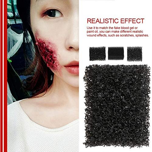 MEICOLY Stipple Sponge - 3-Pack Black Synthetic Makeup Sponges for Halloween SFX, Bruise, Blood, Scar, Stubble & Wound Effects - görsel 6