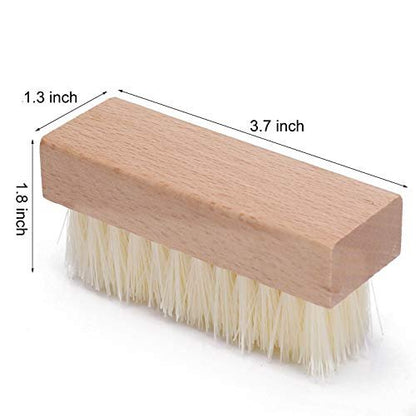 4-Pack Wooden Nail Brush - Sturdy Non-Slip Hand Scrub Brush for Fingernails and Toes
