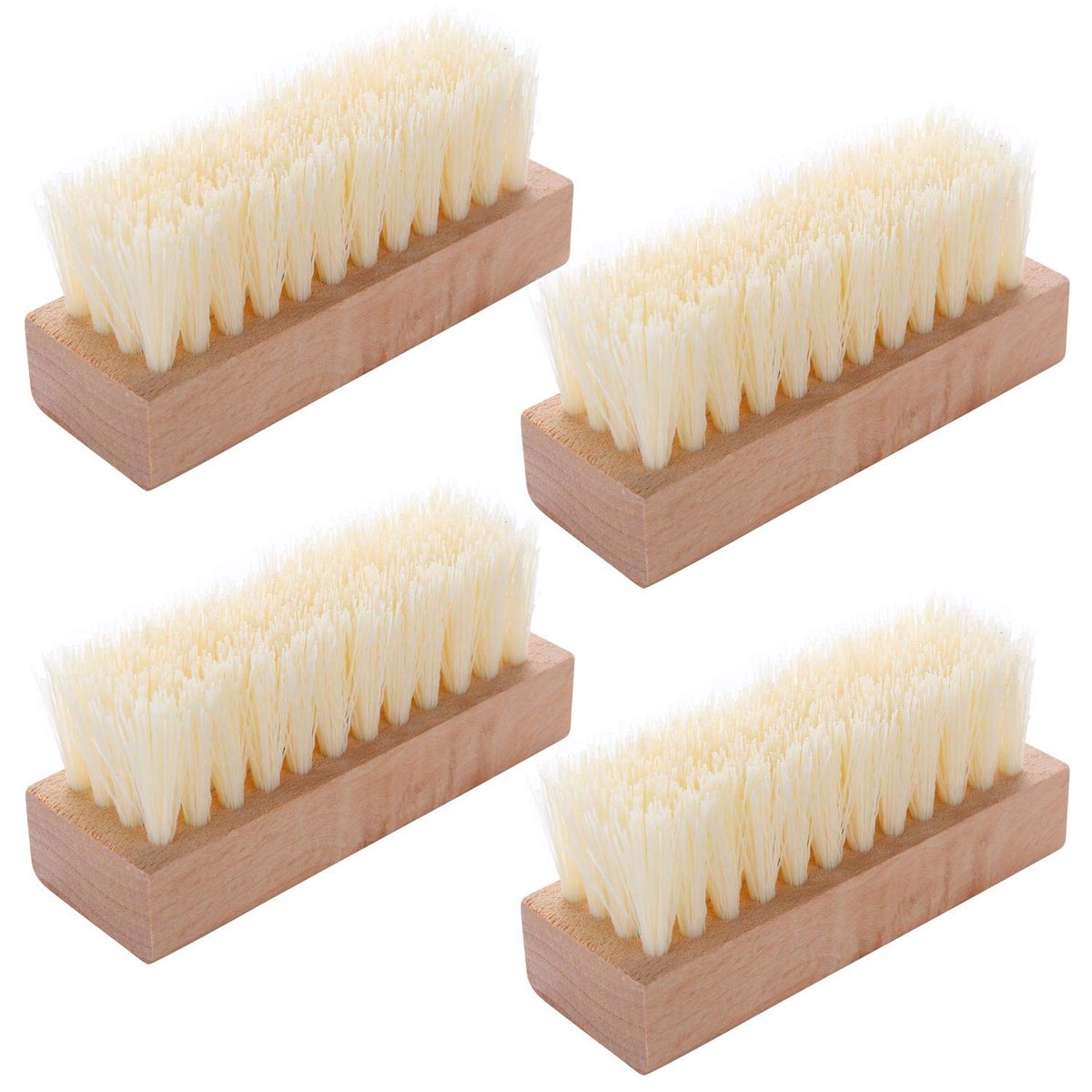 4-Pack Wooden Nail Brush - Sturdy Non-Slip Hand Scrub Brush for Fingernails and Toes - görsel 1