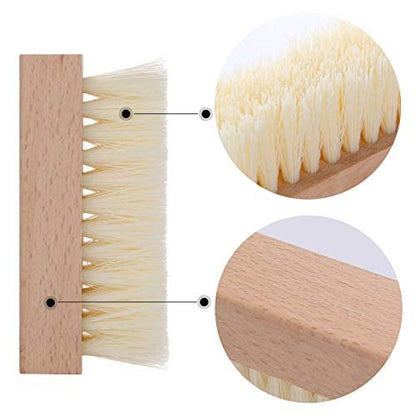 4-Pack Wooden Nail Brush - Sturdy Non-Slip Hand Scrub Brush for Fingernails and Toes