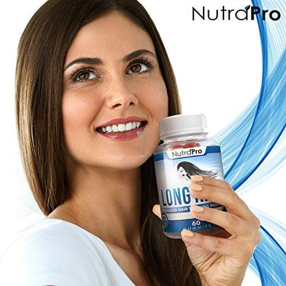 NutraPro Long Hair Gummies – Anti-Hair Loss Supplement for Faster Hair Growth, Thick & Voluminous Hair with Biotin & 10 Hair Vitamins for Men and Women (60 Count) Avelisse