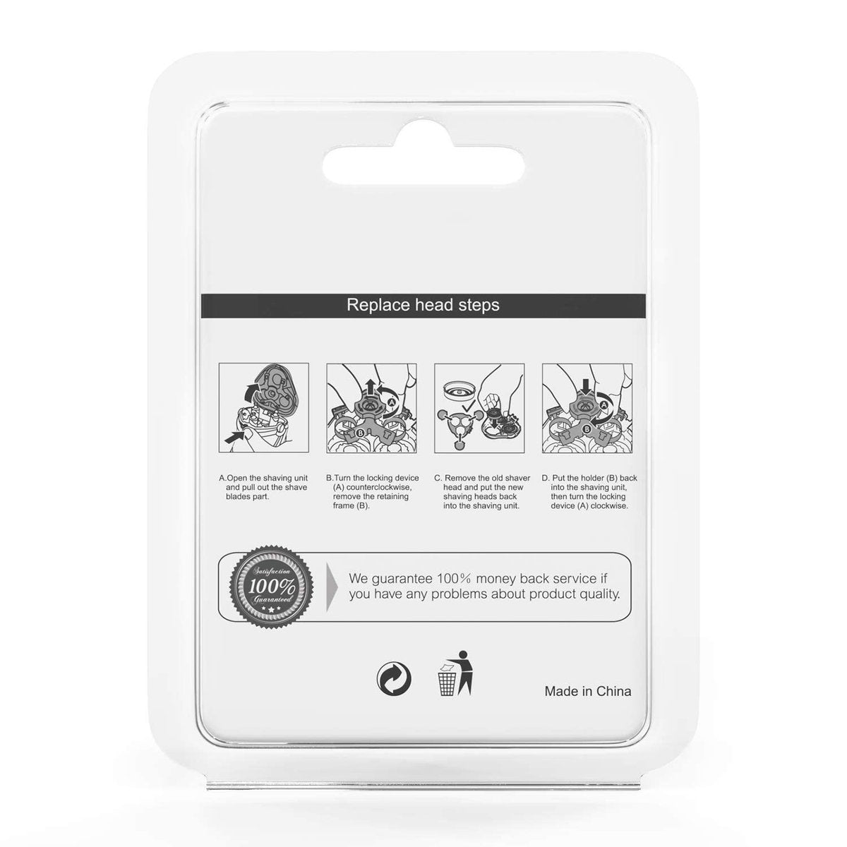 MAX-T Replacement Shaver Head - 100% Original Rotary Shaver Replacement Head (Silver, 1 Count) Avelisse