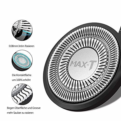MAX-T Replacement Shaver Head - 100% Original Rotary Shaver Replacement Head (Silver, 1 Count) Avelisse