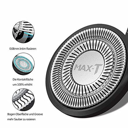 MAX-T Replacement Shaver Head - 100% Original Rotary Shaver Replacement Head (Silver, 1 Count) Avelisse