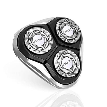 MAX-T Replacement Shaver Head - 100% Original Rotary Shaver Replacement Head (Silver, 1 Count) Avelisse