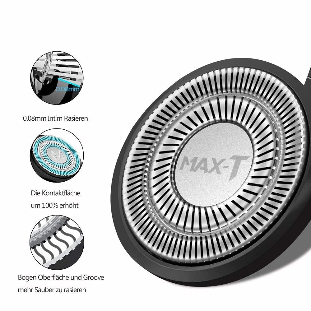 MAX-T Replacement Shaver Head - 100% Original Rotary Shaver Replacement Head (Silver, 1 Count) Avelisse