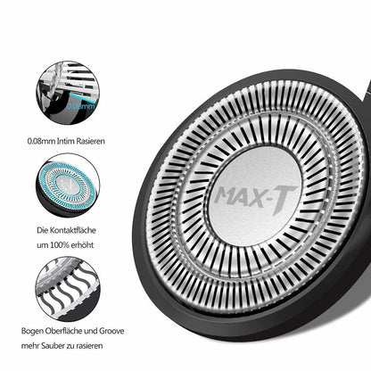 MAX-T Replacement Shaver Head - 100% Original Rotary Shaver Replacement Head (Silver, 1 Count) Avelisse
