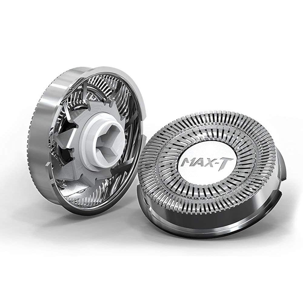 MAX-T Replacement Shaver Head - 100% Original Rotary Shaver Replacement Head (Silver, 1 Count) Avelisse
