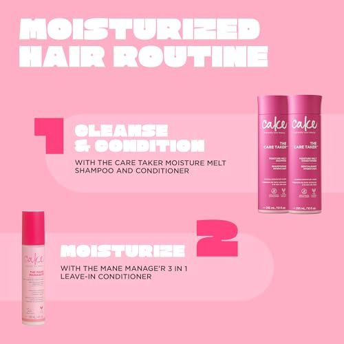 Cake Beauty 3-in-1 Leave in Conditioner, The Care Taker – Moisturizing & Softening – With Coconut Oil, Biotin, Soy & Rice Proteins – For Dry/Normal Hair Types – 4 Fl Oz / 120 mL Avelisse