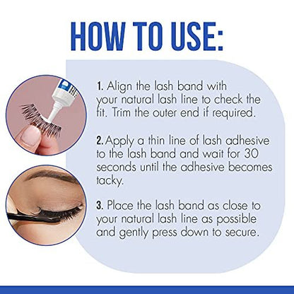 DUO Eyelash Glue – Clear Lash Adhesive for Strip Lashes, Long-Lasting and Waterproof, 0.5 oz, 2 Pack