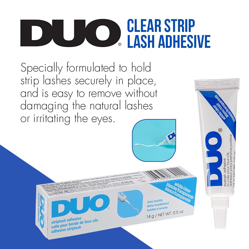 DUO Eyelash Glue – Clear Lash Adhesive for Strip Lashes, Long-Lasting and Waterproof, 0.5 oz, 2 Pack - görsel 3