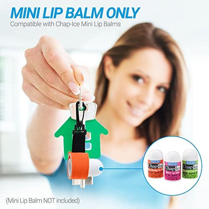 Chap-Ice® 12-Count Assorted Mini Lip Balm Pack with Keychain | Made in USA | Cherry, Citrus Orange, Kiwi Lime, & Beeswax Avelisse