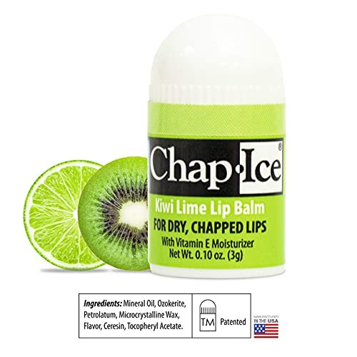 Chap-Ice® 12-Count Assorted Mini Lip Balm Pack with Keychain | Made in USA | Cherry, Citrus Orange, Kiwi Lime, & Beeswax Avelisse
