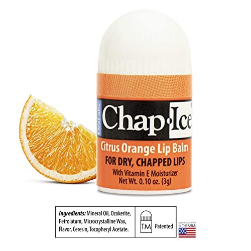 Chap-Ice® 12-Count Assorted Mini Lip Balm Pack with Keychain | Made in USA | Cherry, Citrus Orange, Kiwi Lime, & Beeswax Avelisse