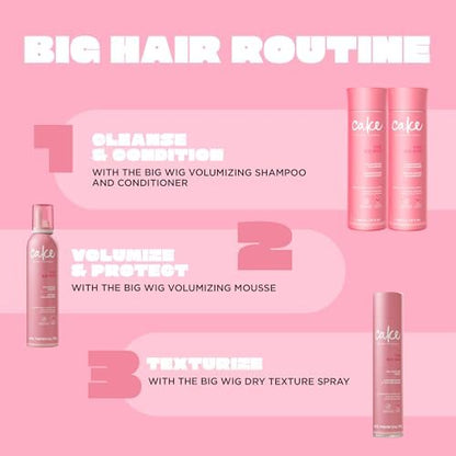 Cake Beauty The Big Wig Shampoo – Weightless Cleansing & Nourishing with Aloe Vera, Rice & Soy Protein for All Hair Types – 10 Fl Oz
