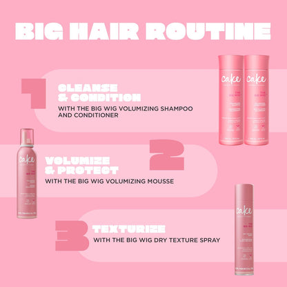 Cake Beauty The Big Wig Shampoo – Weightless Cleansing & Nourishing with Aloe Vera, Rice & Soy Protein for All Hair Types – 10 Fl Oz