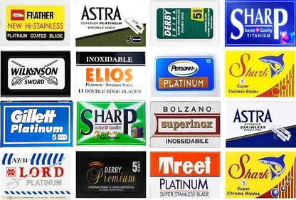 100 Count Double Edge Safety Razor Blade Sampler – 16 Brands | Razor Blades Club Avelisse