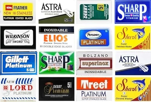 100 Count Double Edge Safety Razor Blade Sampler – 16 Brands | Razor Blades Club Avelisse
