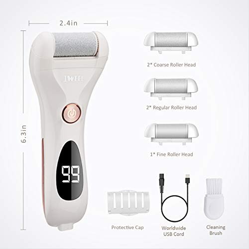 IWEEL Rechargeable Electric Callus Remover for Feet – Waterproof Pedicure File for Cracked Heels & Dead Skin Avelisse