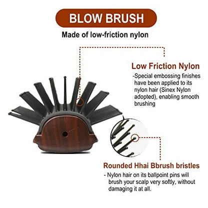 VESS C-2000 Professional Tourmaline Ceramic Hair Brush – 9 Row Round Tip Curved Pad for All Hair Types