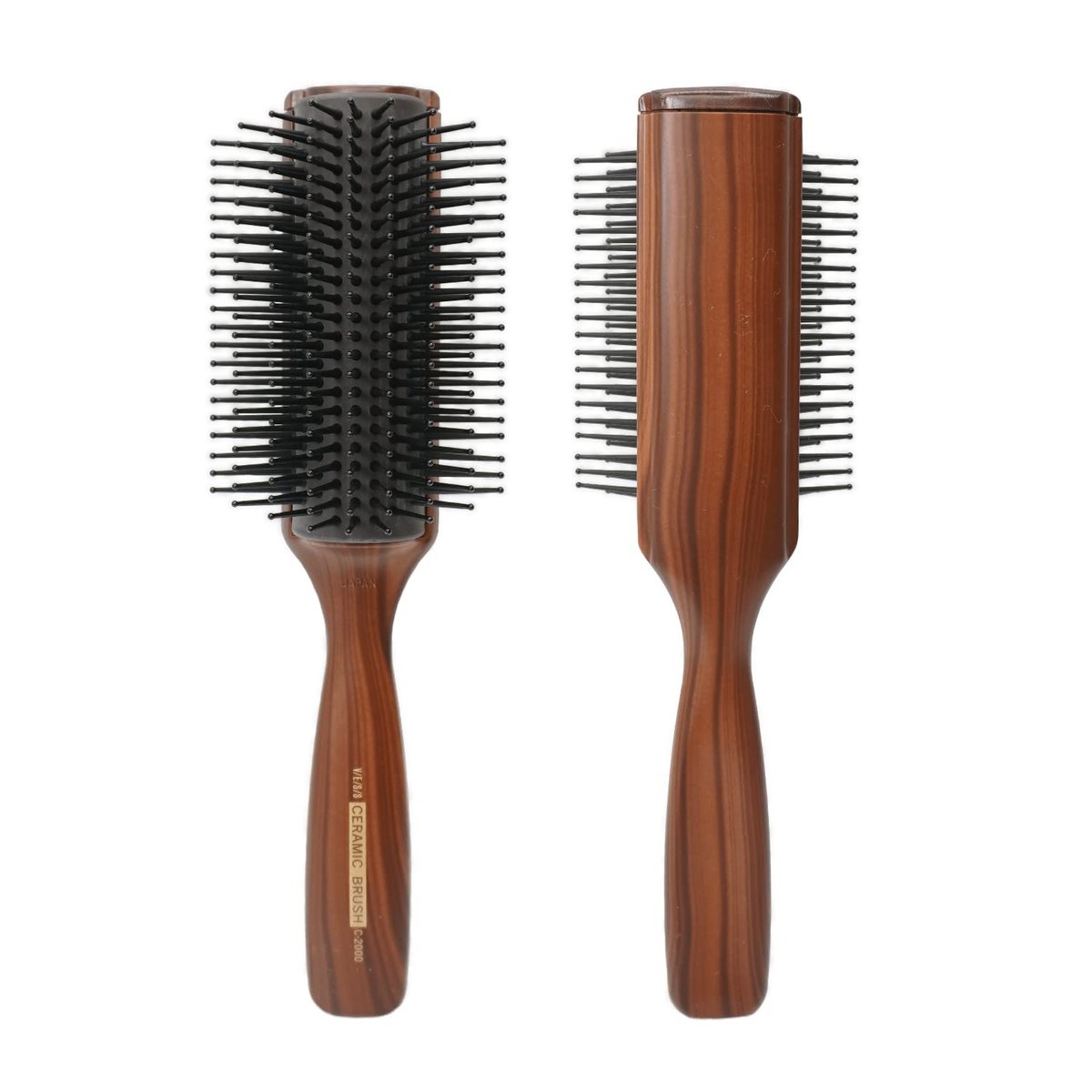 VESS C-2000 Professional Tourmaline Ceramic Hair Brush – 9 Row Round Tip Curved Pad for All Hair Types - görsel 15