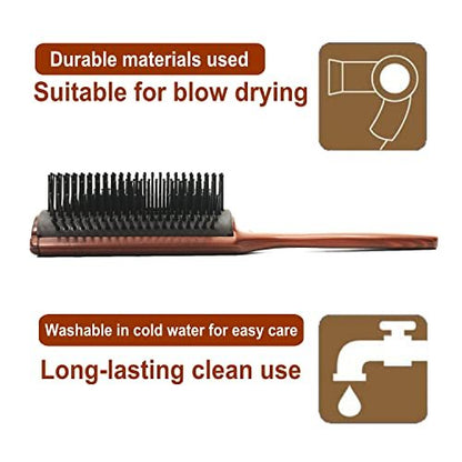 VESS C-2000 Professional Tourmaline Ceramic Hair Brush – 9 Row Round Tip Curved Pad for All Hair Types