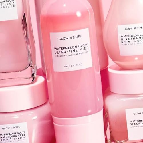 Glow Recipe Watermelon Glow Facial Spray + Hydrating Mist - Ultra-Fine Face Mist with Hyaluronic Acid + Hibiscus AHA for Dewy Skin (75ml) Avelisse